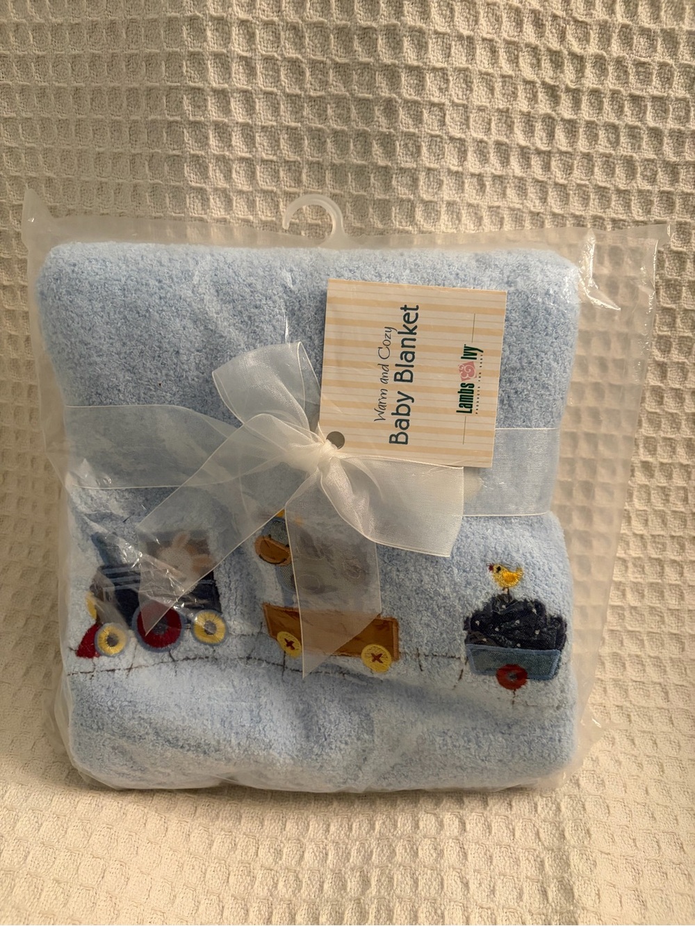 Vintage Lambs & Ivy Choo Choo Express Collection Baby Blanket 30” X 40” NOS